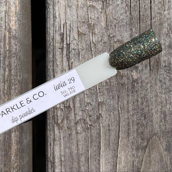 Sparkle & Co Green Holographic Glitter Nail Dip Powder IWIA 29 So No Wifi - Picture 8 of 9